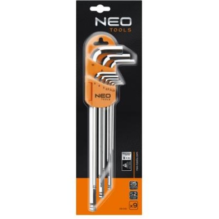 Ключ Neo Tools шестигранні NEO, 1.5-10 мм, набір 9 шт. фото №2