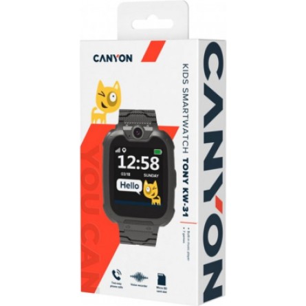 Smart годинник Canyon CNE-KW31BB Kids smartwatch Tony, Black (CNE-KW31BB) фото №6