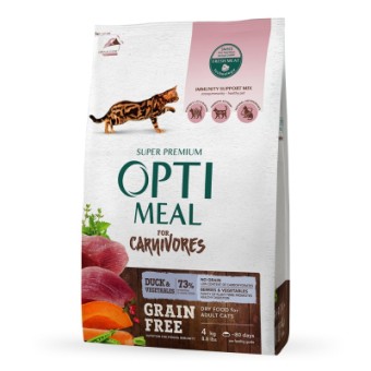 Изображение Сухий корм для котів Optimeal беззерновий з качкою та овочами 4 кг (B1841001)