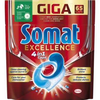 Изображение Таблетки для посудомоек Somat Excellence 65 шт. (9000101514094)