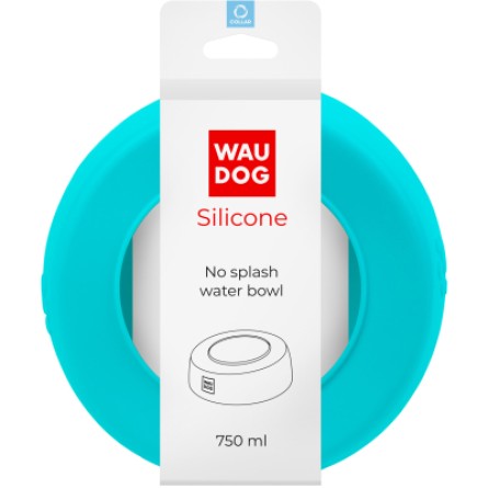Посуд для собак WAUDOG Silicone Миска-непроливайка 750 мл блакитна (50782) фото №4