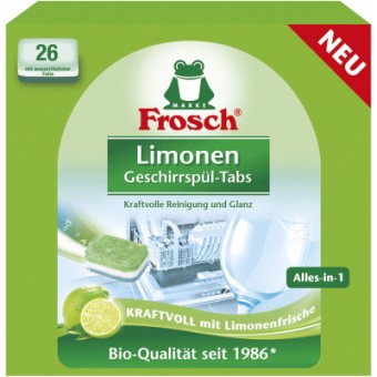 Зображення Таблетки для посудомийної машини Frosch Лимон 26 шт. (4001499940132)