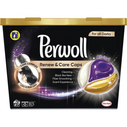 Капсулы для стирки Perwoll All-in-1 для темных и черных вещей 27 шт. (9000101514537)