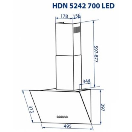 Витяжки Minola HDN 5242 WH 700 LED фото №12