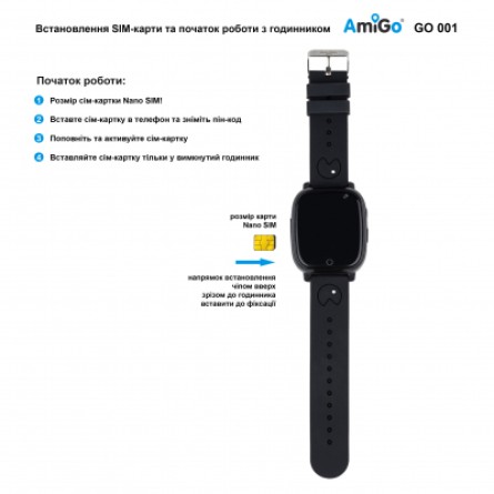 Smart годинник AmiGo GO001 iP67 Black фото №9
