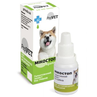 Зображення Краплі для тварин ProVET Мікостоп протигрибковий препарат 10 мл (4820150200305)