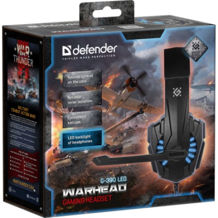Навушники Defender Warhead G-390 LED Black-blue (64039) фото №6
