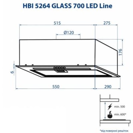 Витяжки Minola HBI 5264 BL GLASS 700 LED Line фото №9