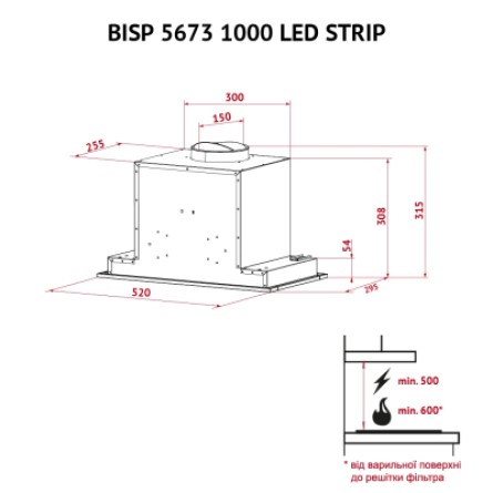 Вытяжки Perfelli BISP 5673 BL 1000 LED Strip фото №11