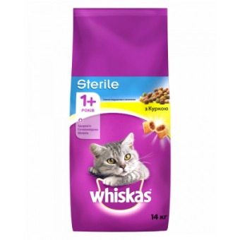 Зображення Сухий корм для котів Whiskas для стерилізованих з куркою 14 кг (5900951259418)