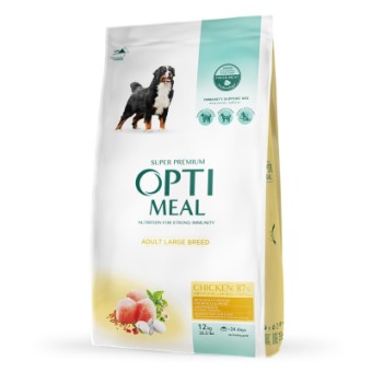 Изображение Сухий корм для собак Optimeal для великих порід зі смаком курки 12 кг (4820083905544)
