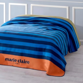 Зображення Плед Marie Claire Полоски темно-синій, 200х220 см (168828)