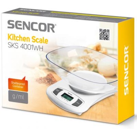 Весы кухонные Sencor SKS4001WH фото №2