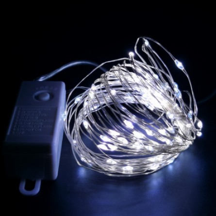 Гирлянда Novogod`ko нить на медн. провода, 100 LED, холодн.белый, 10 м, 8 реж. (973786)