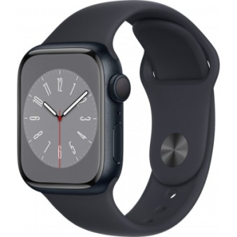 Зображення Smart годинник Apple Watch Series 8 GPS 41mm Midnight Aluminium Case with Midnight Sport Band - Regular (MNP5