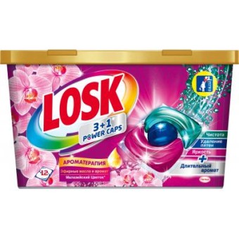 Зображення Капсули для прання Losk Трио-капсулы Эфирные масла и малазийский цветок 12 шт. (9000101502756)