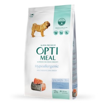 Изображение Сухий корм для собак Optimeal гіпоалергенний для середніх і великих порід - лосось 12 кг (4820215364423/4820