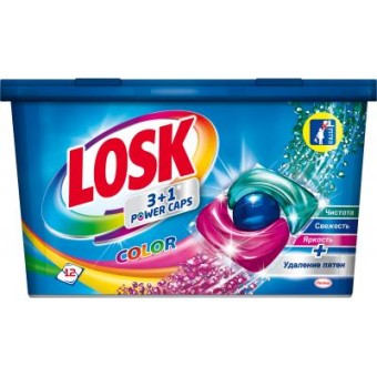 Зображення Капсули для прання Losk Трио-капсулы Колор 12 шт. (9000101502787)