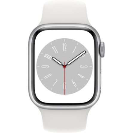 Smart годинник Apple Watch Series 8 GPS 41mm Silver Aluminium Case with White Sport Band - Regular (MP6K3UL/A фото №2