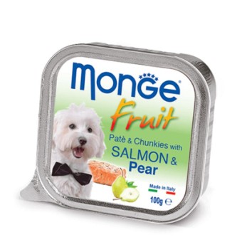 Зображення Консерва для собак Monge DOG FRUIT лосось з грушею 100 г (8009470013246)