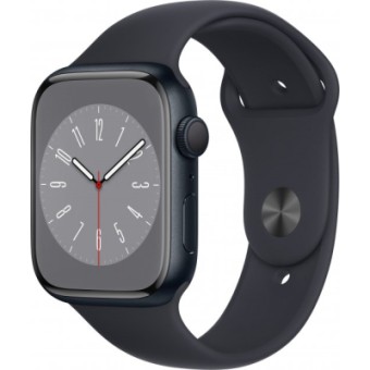 Зображення Smart годинник Apple Watch Series 8 GPS 45mm Midnight Aluminium Case with Midnight Sport Band - Regular (MNP1