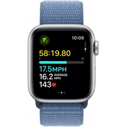 Смарт-часы Apple Watch SE 2023 GPS 40mm Silver Aluminium Case with Winter Blue Sport Loop (MRE33QP/A) фото №6