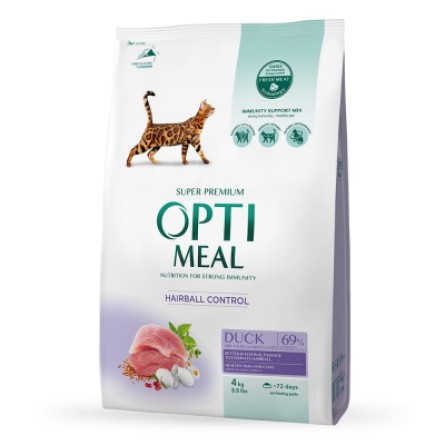 Сухий корм для котів Optimeal для дорослих зі смаком качки 4 кг (B1840701)
