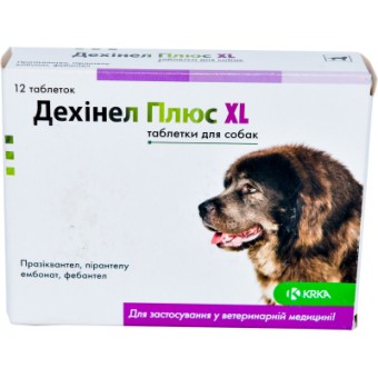 Зображення Таблетки для тварин KRKA Дехінел Плюс XL для собак 12 шт (3838989609764)