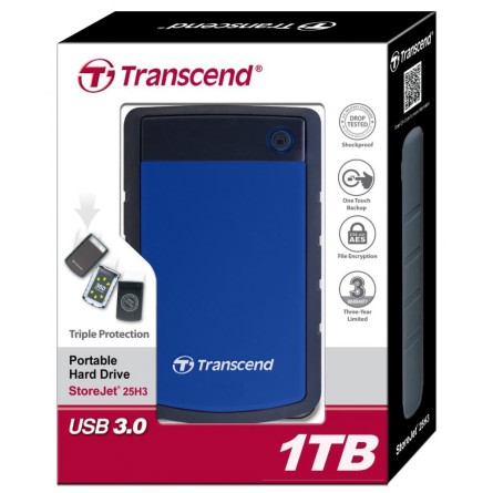 Внешний жесткий диск Transcend 2.5" 1TB  (TS1TSJ25H3B) фото №5