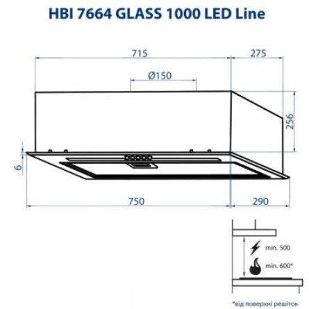 Вытяжки Minola HBI 7664 WH GLASS 1000 LED Line фото №10