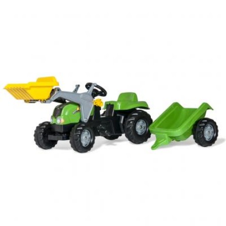 Електромобіль дитячий Rolly Toys Трактор з прицепом та ковшом rollyKid-X зелено-жовтий (023134) фото №2