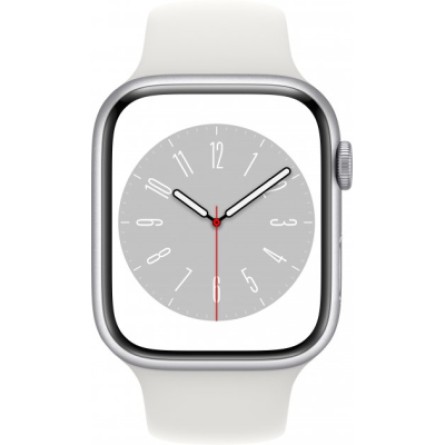 Smart часы Apple Watch Series 8 GPS 45mm Silver Aluminium Case with White Sport Band - Regular (MP6N3UL/A фото №2