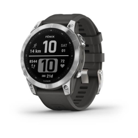 Smart годинник Garmin fenix 7, Silver w/Graphite Band, GPS (010-02540-01)