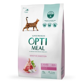 Зображення Сухий корм для котів Optimeal для дорослих зі смаком ягняти 4 кг (B1841101)