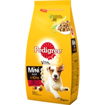 Зображення Сухий корм для собак Pedigree Adult Mini Яловичина та овочі 2 кг (5998749120927/5998749145135)