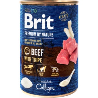 Изображение Консерва для собак Brit Premium by Nature яловичина з тельбухами 400 г (8595602538584)