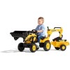 Електромобіль дитячий Falk Komatsu трактор на педалях з причепом, переднім і заднім ковшем Жовтий (2076N) фото №3