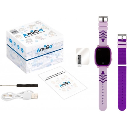 Smart годинник AmiGo GO005 4G WIFI Kids waterproof Thermometer Purple (747019) фото №6