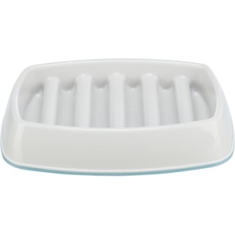 Изображение Посуд для котів Trixie Посуда для кошек  Миска пластиковая для медленного кормления 250 мл/21х14 см (серая) (4047974251928)