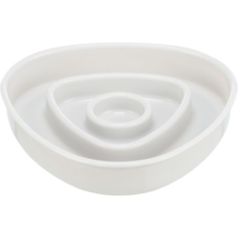 Изображение Посуд для котів Trixie Посуда для кошек  Миска пластиковая для медленного кормления 350 мл/15х15 см (серая) (4047974251911)