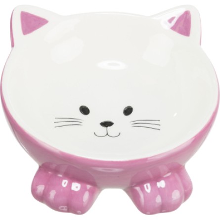 Посуд для котів Trixie Посуда для кошек  Миска керамическая в виде котика150 мл/14 см (цвета в ассортименте) (4011905248073