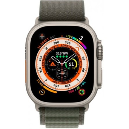 Smart часы Apple Watch Ultra GPS   Cellular, 49mm Titanium Case with Green Alpine Loop -Medium (MQFN3UL/A фото №4