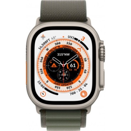 Smart годинник Apple Watch Ultra GPS   Cellular, 49mm Titanium Case with Green Alpine Loop -Large (MQFP3UL/A) фото №3