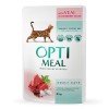 Вологий корм для котів Optimeal зі смаком телятини у журавлинному соусі 85 г (4820083905438)