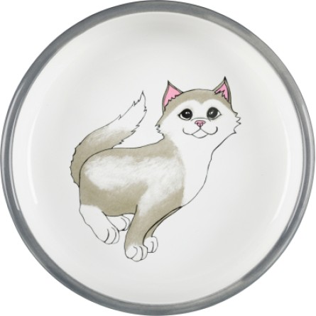 Посуд для котів Trixie Посуда для кошек  Миска для короткомордых пород кошек 300 мл/15 см (серая) (4011905247847) фото №2