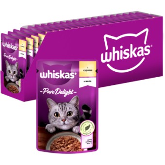 Изображение Вологий корм для котів Whiskas Pure Delight курка в желе 85 г (5900951303333)