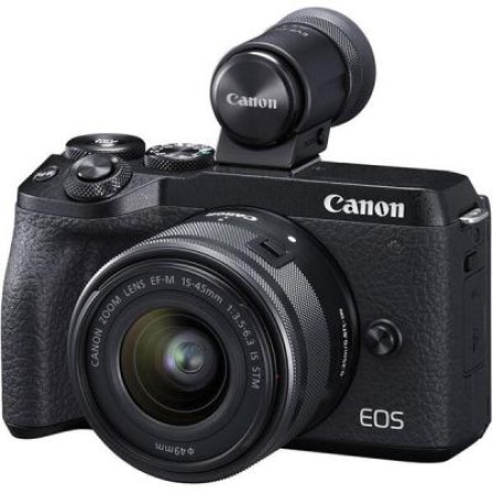Цифрова фотокамера Canon EOS M6 Mark II   15-45 IS STM   EVF Kit Black (3611C053) фото №2