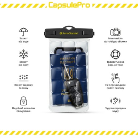 Чехол для телефона Armorstandart CapsulePro Waterproof Floating Case Black (ARM59232) фото №5