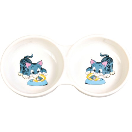 Посуд для котів Trixie Посуда для кошек  Миска двойная 2х150 мл (4011905040141)