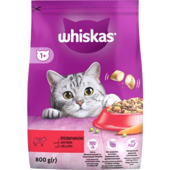 Изображение Сухий корм для котів Whiskas з яловичиною 800 г (5998749144145)